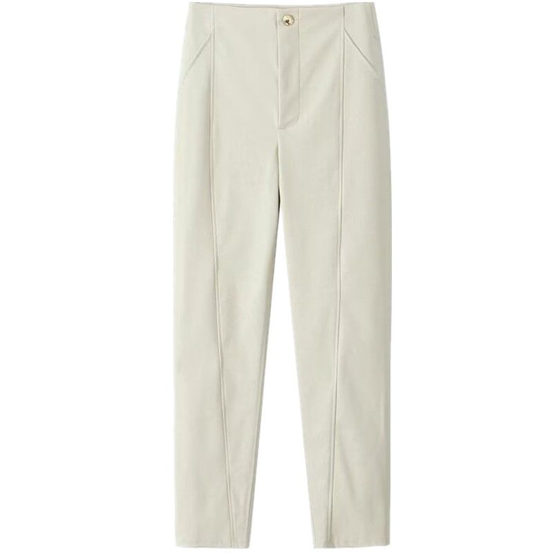 

Fashion Style Winter New Women s Clothing Stylish Slim Looking Easiest for Match High Waist Imitation Leather Pants 8574225 712 White L