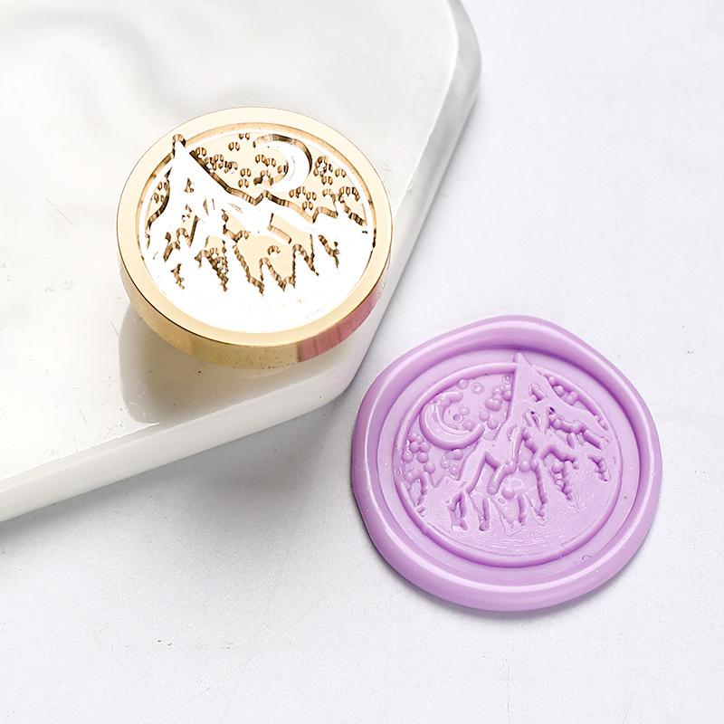 Wax Seal Stamp Retro Sealing Wax Stamp Sky Lotus Rose Pattern Replace Head Flowers Leaf Decorate Gift Sealing Stamp Head HCZ001