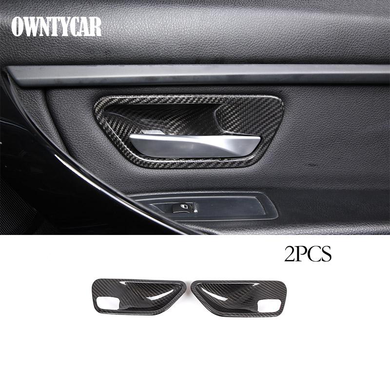 For BMW 3 4 Series F30 F31 F32 F35 2013-2019 Real Carbon Fiber Car Console Gear Shift Panel Decoration Cover Trim Stickers