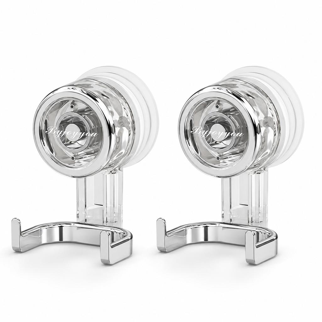 1/2pcs Vacuum Suction Cup Double Hook No Drill Heavy Duty PET ABS Wall Hanger for Bathroom Kitchen Storage