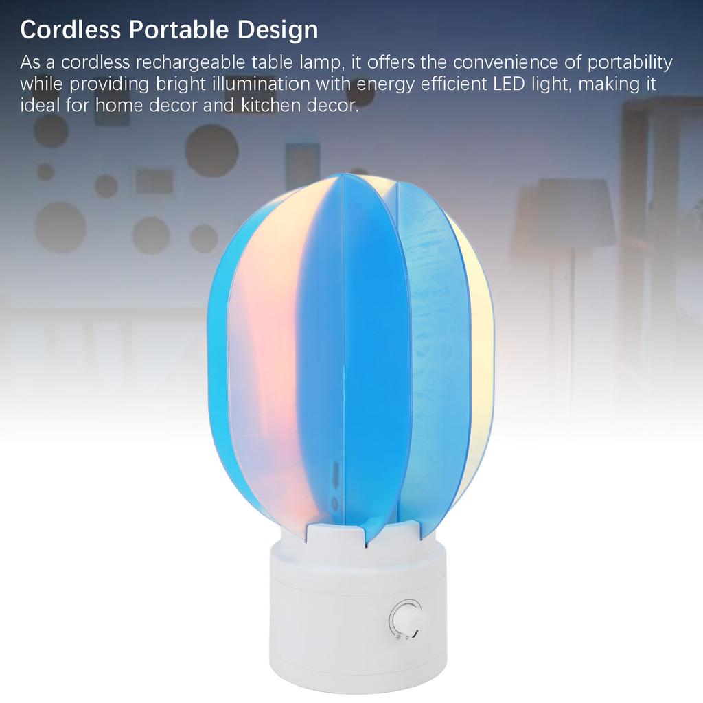 Aurora Table Lamp Rotating Multicolor Night Light Stepless Dimming LED Cordless Bedside Lamp Rechargeable 1800mAh Battery for Bedroom Living Room