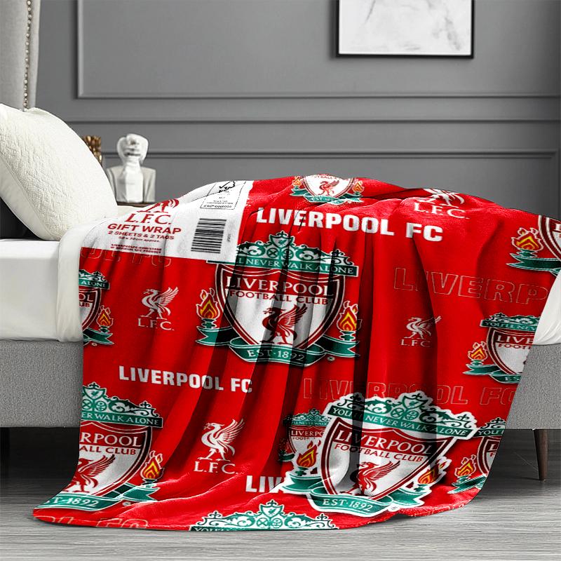 Liverpool F.C. Print Decke - Weich & Bequem, für Schlafzimmer, Reisen, Sofa, Heimdekoration - Geburtstags-Weihnachtsgeschenk für Freund