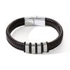 Antistatisches Armband Herren Edelstahl Leder Stahlfarbe Neuer Vintage-Stil Magnetisches Gewebtes Armband