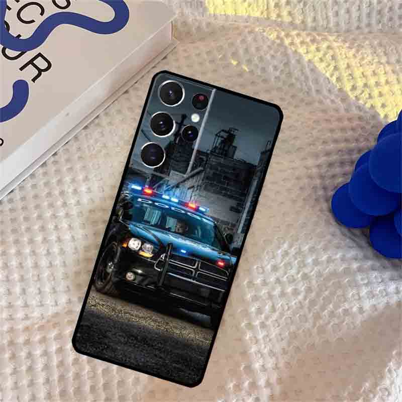 Police Phone Case For Samsung Galaxy S25 Ultra S9 S10 S20 S22 S21 S23 Plus S24 FE Portector Cover