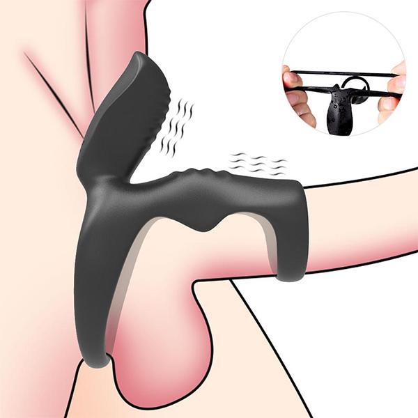 Penis Vibrating Ring for Men Silicone Cock Rings Scrotum Bind Delay Ejaculation Sex Toys For Couples