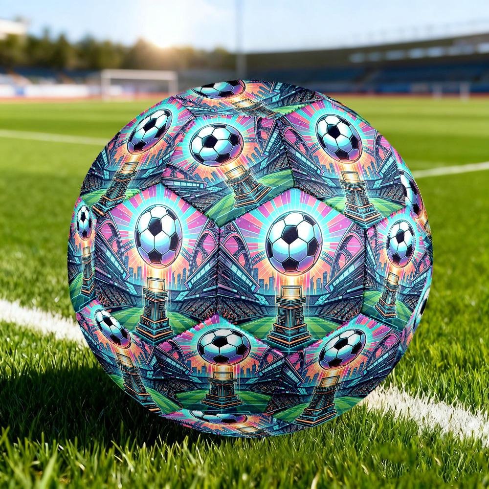 1pc Futuristic Soccer Trophy Size 5 Soccer Ball Professional Lightweight Durable Match Training Football Indoor &Outdoor Sports BallTraining Ball y57
