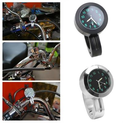Black/ Silver Waterproof Bicycle Watch Motorcycle Handlebar Quartz Clock Aluminum
