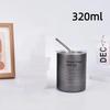 Stainless Steel Insulated American Coffee Mug Portable Outdoor Mug With Straw 320Ml