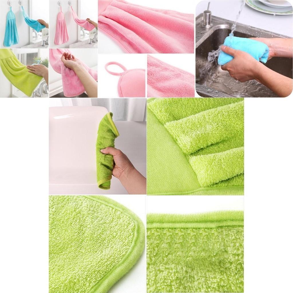 Soft And Absorbent Coral Velvet Hand Towel Perfect For Kitchens And Bathrooms