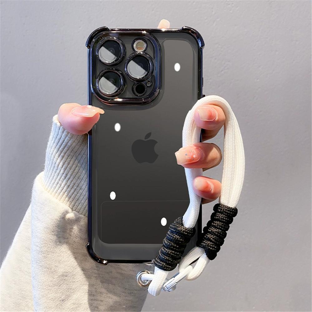 Honor 200 Pro Luxury Shockproof Lanyard Rope Phone Case For Honor 300 200 100 90 80 70 60 50 90Lite Silicone Transparent Cover