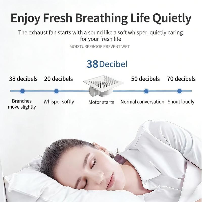8 Size Bathroom Ventilation Fan Peaceful Operation 150m³ H Capacity Ideal For Bathroom And Garage