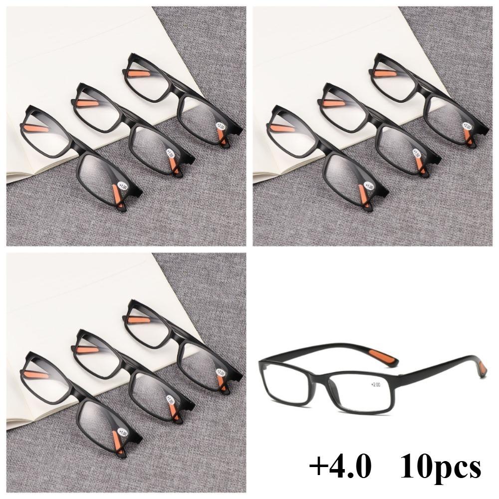 10 pcs Portable Vision Care Vintage Flexible Eyeglasses Ultra Light Frame Reading Glasses Computer