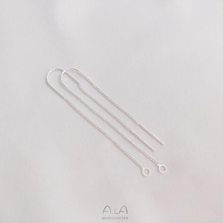 DIY U-Shaped Ear Wire: Handmade 14K/18K Gold & 925 Silver Chain-Shaped Studs - Color-Preserving Jewelry Accessories