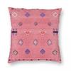 Pink Oriental Handmade Moroccan Square Pillowcase Polyester Linen Velvet Printed Zip Decorative Pillow Case Car Cushion Cover