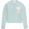 AMIPARIS Heart Print Round Neck Pullover Long Sleeve Cloud Sweater Unisex Sweater H23UKS025KN0032
