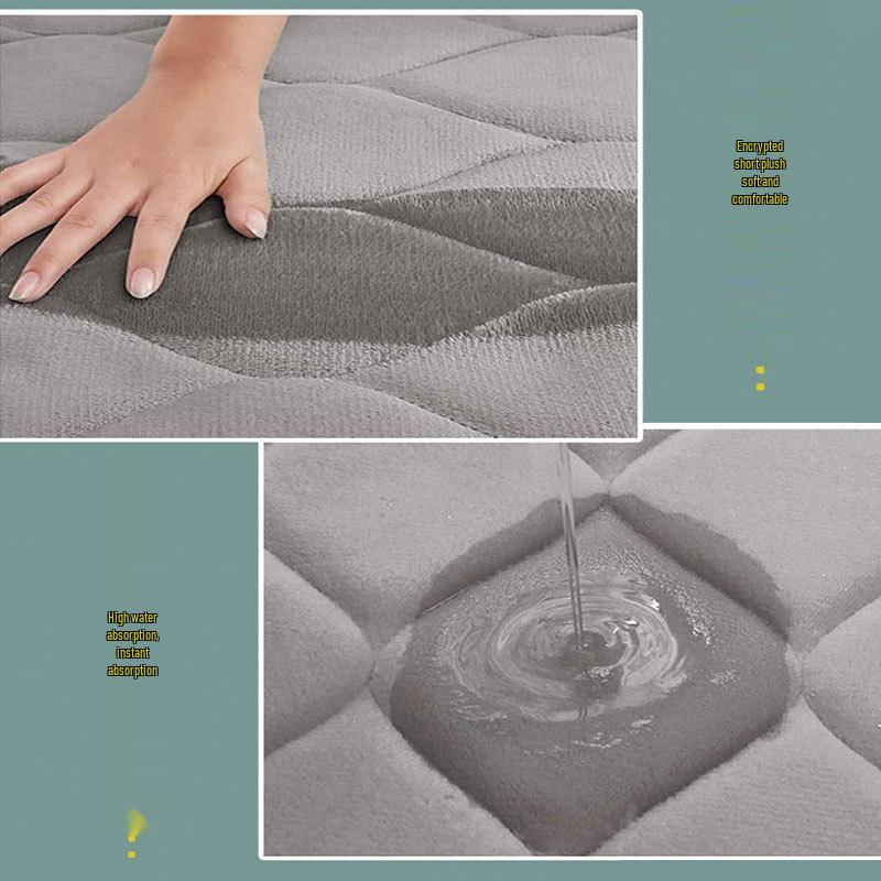 Thickened Non-Slip Absorbent Bathroom Floor Mat with Slow-Rebound Sponge