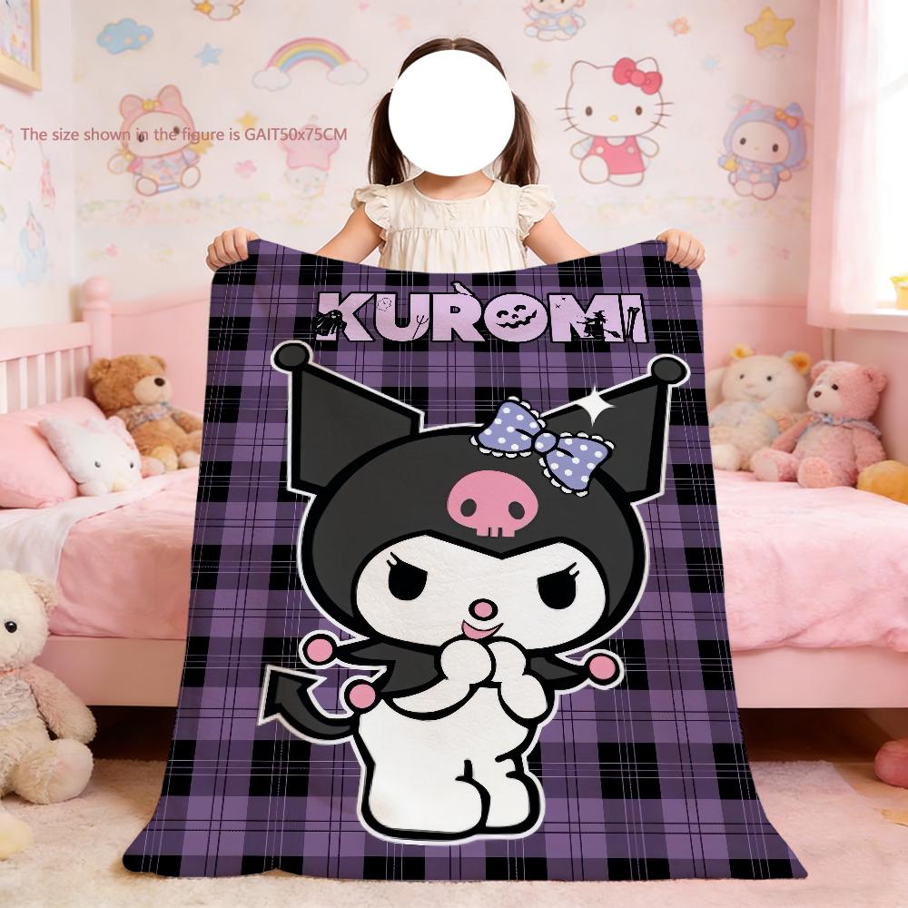

Cute cartoon K-Kuromi Blanket For Soft Throw Blanket for Picnic Bed Sofa Home Bedroom Cozy Warm Comfortable 75x90cm