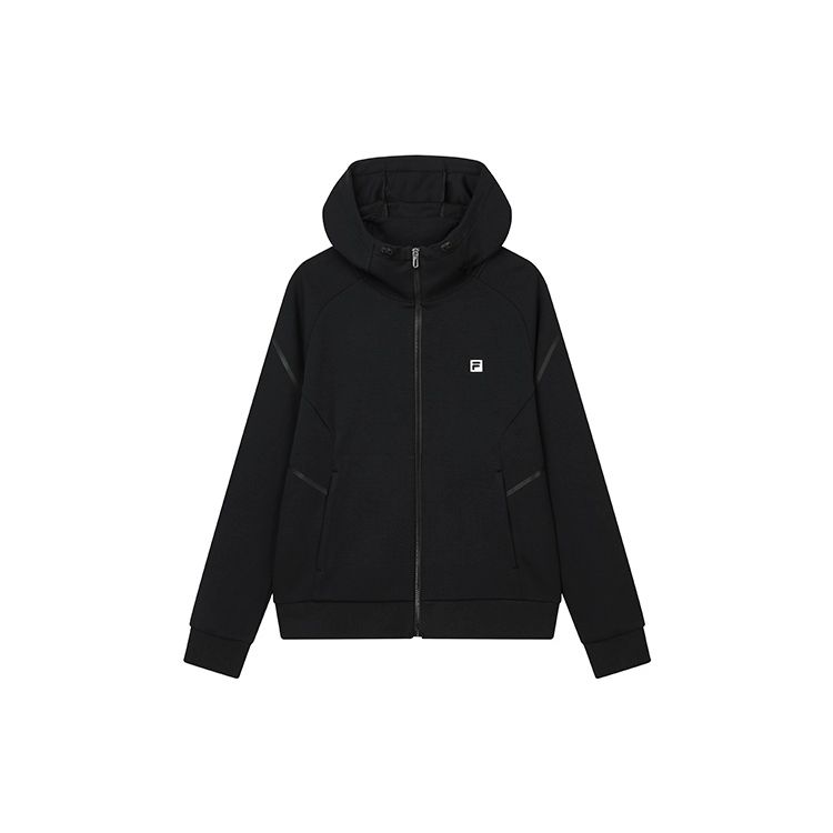FILA Athletics SS22 Logo Casual Knit Hooded Jacket Men Jackets Deep-Black A11M211506F-BK M