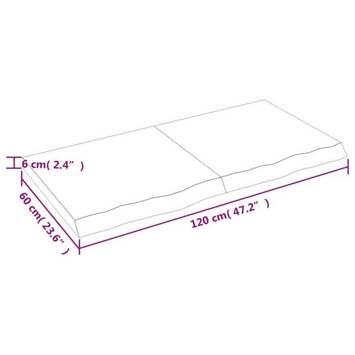 VidaXL Wall Shelf Light Brown 120x60x6cm Solid Oak Wood Treated 363699