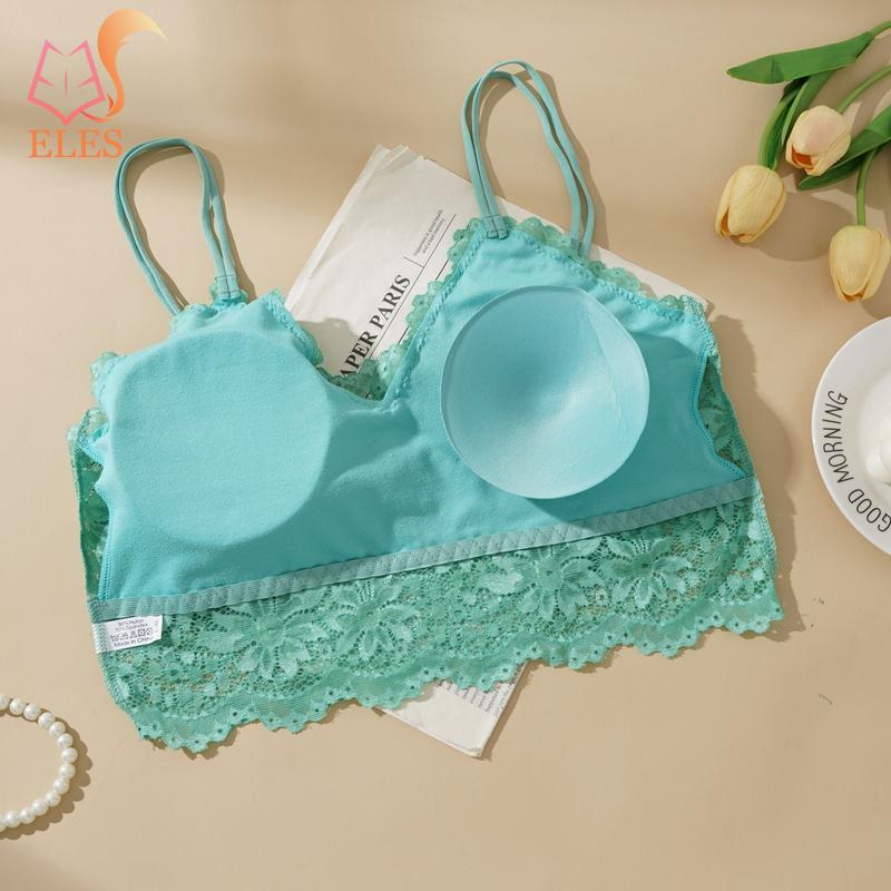 New Women Lace Bras Top Comfortable Bralette Solid Color Sexy Underwear Vest Female Hollow Out Wireless Lingerie Bra