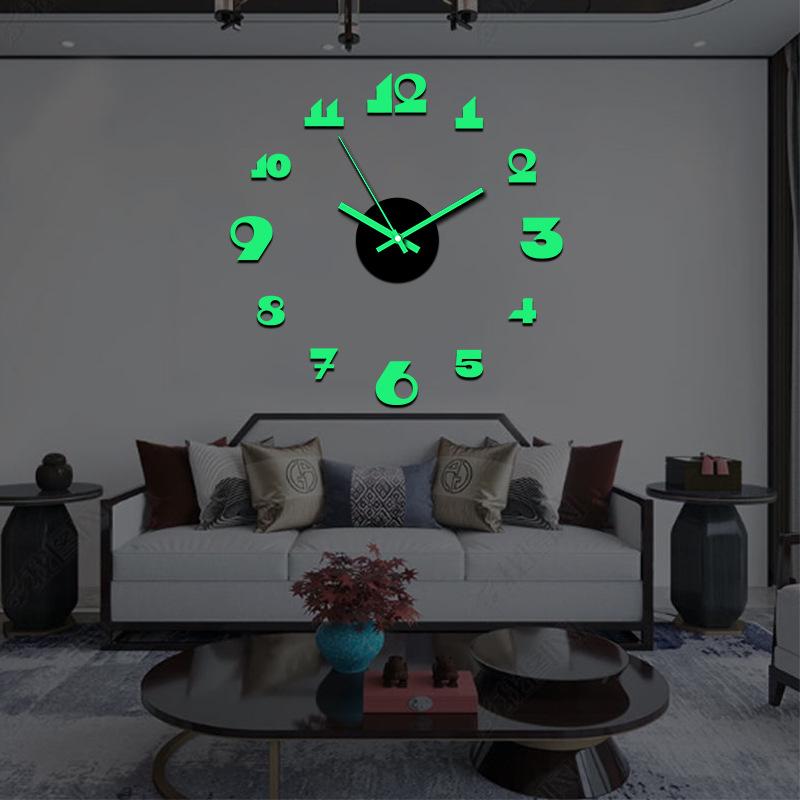 Modern Luminous DIY Wall Clock - High-End, Simple, Punch-Free Decoration for Living Room