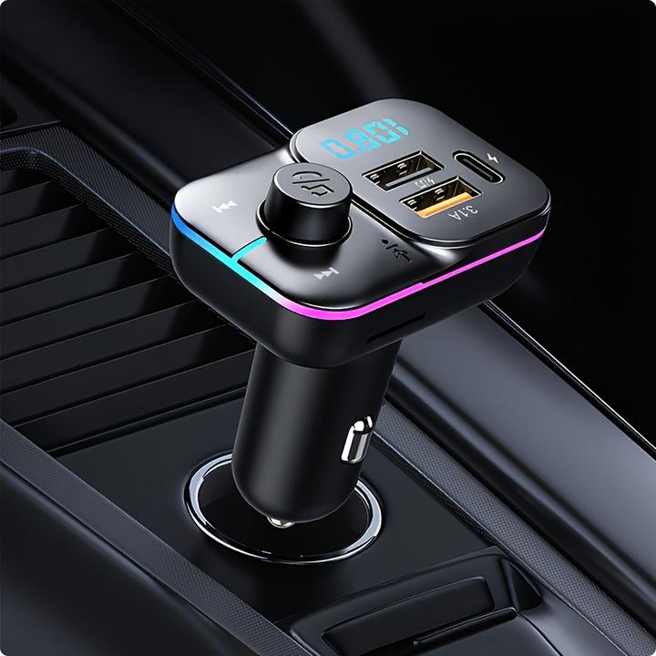 Transmiter Fm Szybka Ładowarka Bluetooth Audio Mp3 Bt 3X Usb Rgb Qc 3.0