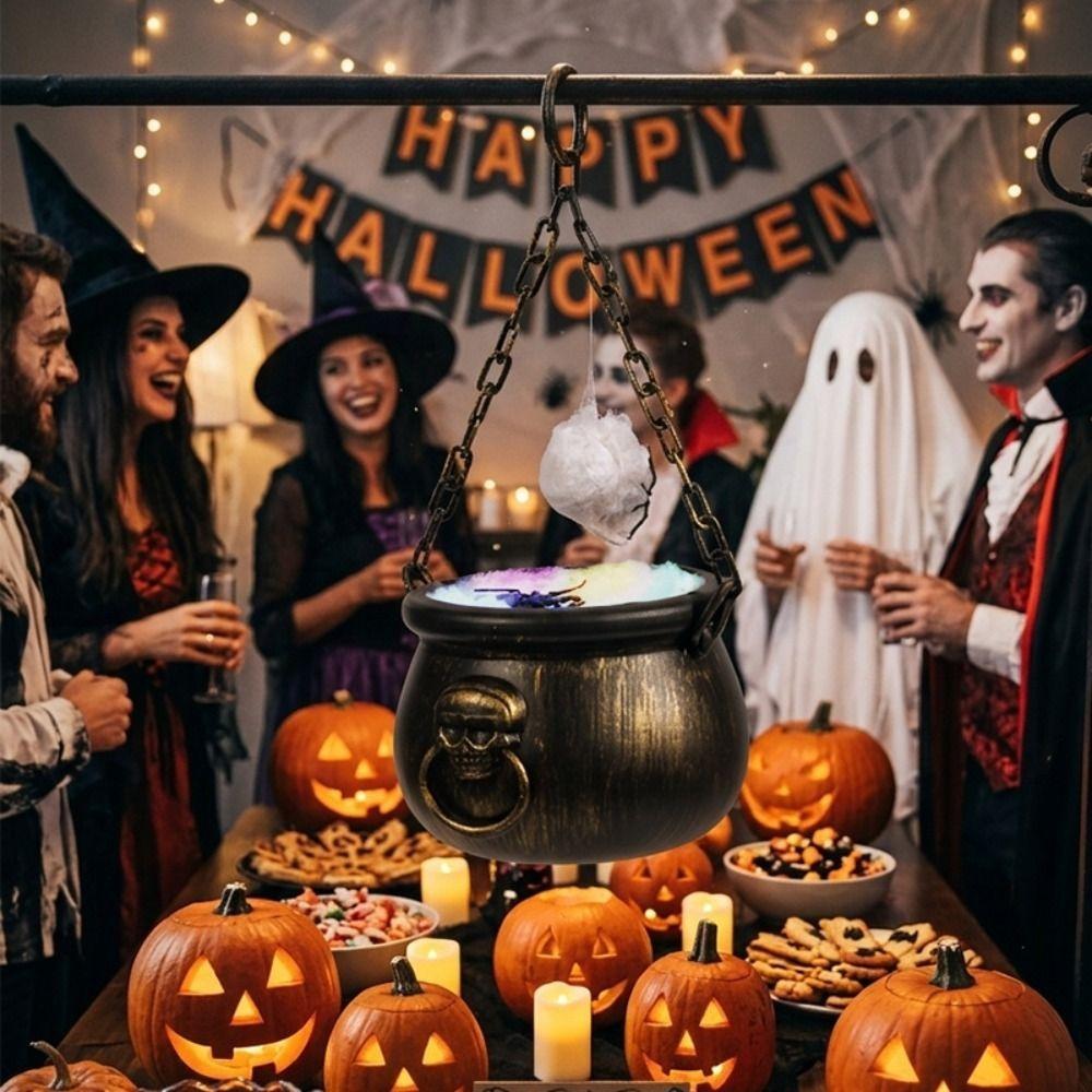 Mystical Halloween Cauldron Black Party Prop Decor Table Centerpiece Halloween