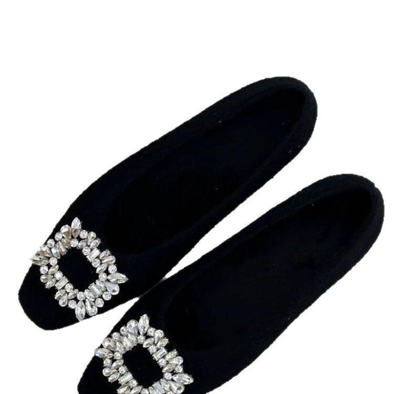 New Style Platform Square-toe Women's Shoes with Light Water Droplet Rhinestones