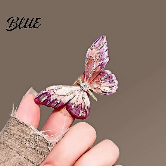 Clothing Safe Brooch Women High-Gloss Rhinestone Inlay Gradient Color Butterfly