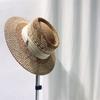 Fresh Hat Women'S Summer Versatile Straw Hat Beach Vacation Sunscreen Hat British Straw Woven Flat Top Jazz Hat
