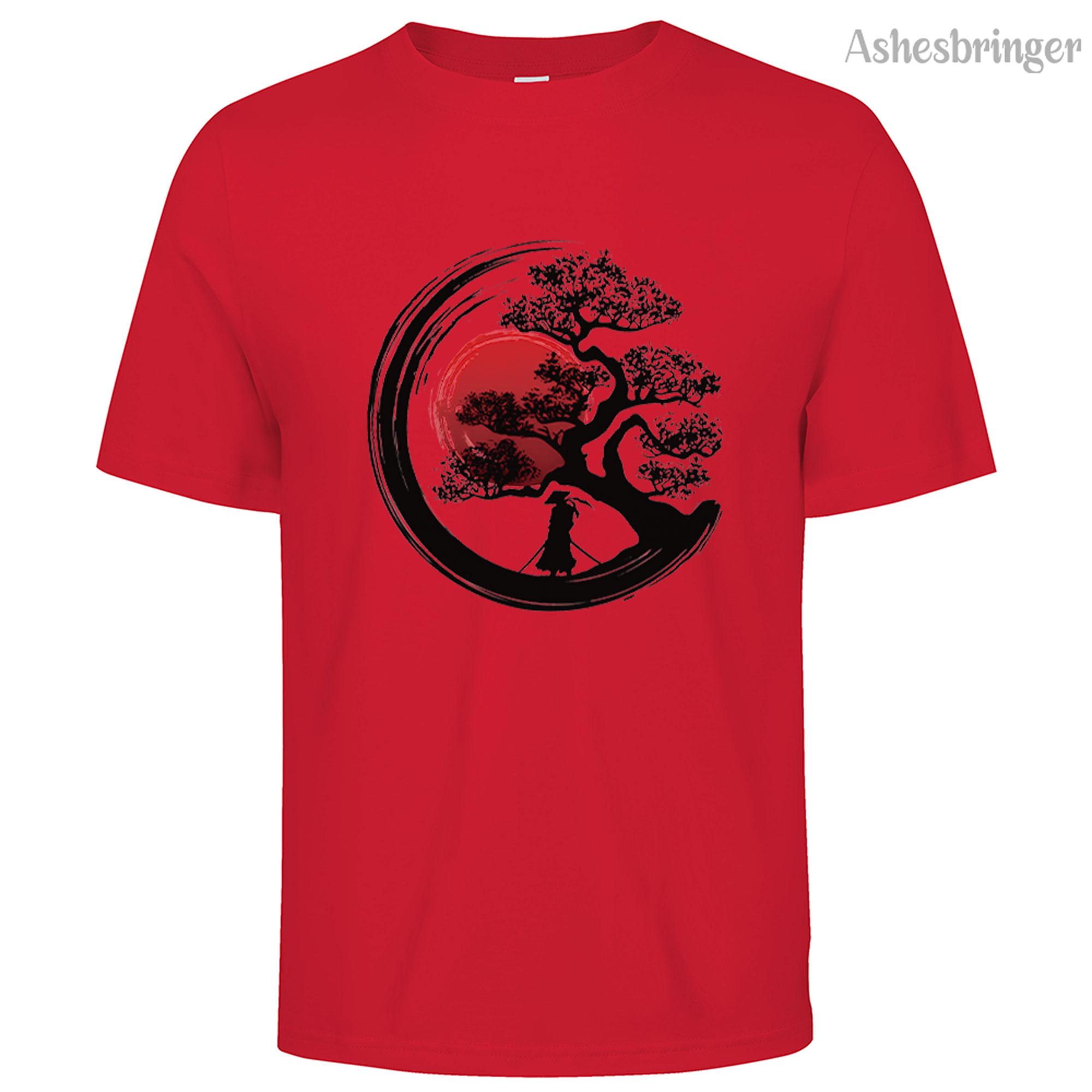 

Men s 100% Summer Cotton Japanese Samurai Graphic Printed T-Shirt Casual Style Tops for Men and Women M