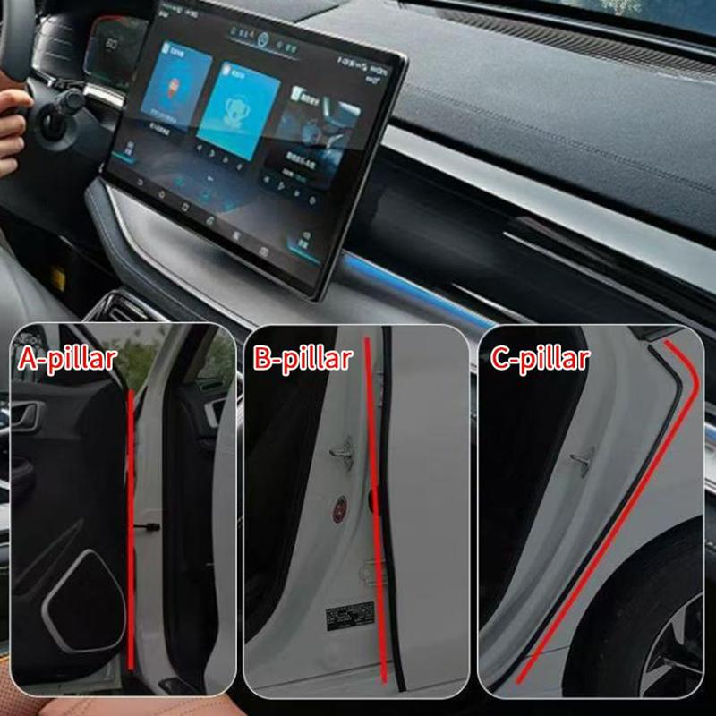 Car Door Rubber Seal Strip Anti-Scratch Protector B Pillar Car Rubber Weatherstrip Auto Door Edge Waterproof Seal Strip