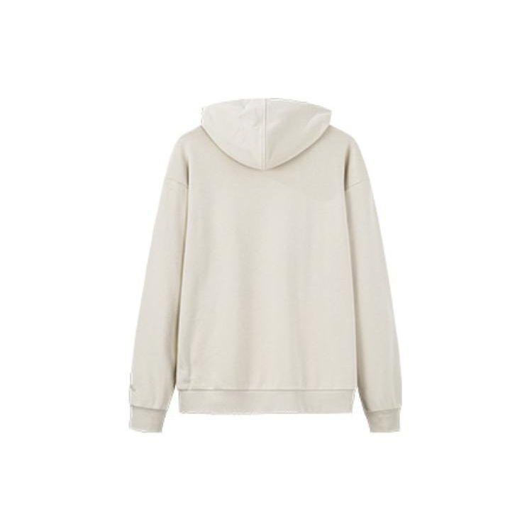 Anta Life Series Ss22 Solid Color Letter Print Hooded Sweatshirt Unisex Sweatshirt Beige 952238703-2