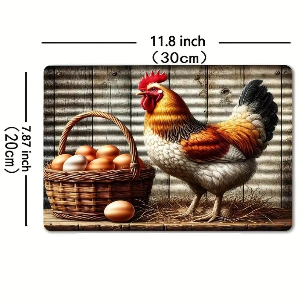Vintage Tin Sign 8x12 Wall Decor Egg Kitchen Art Gift Bar Retro