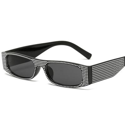 Diamond Square Sunglasses Women Brand Small Size Crystal Sun Glasses Ladies New Gradient Oculos Mirror Shades UV400