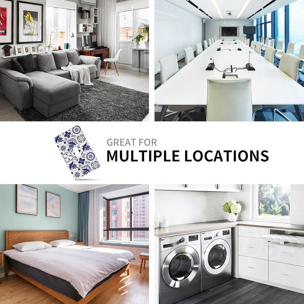 Mexican Talavera Tile Light Switch Cover 1-Gang,Single Toggle Decorative Switch Wall Plate Cover Faceplate,4.50" X 2.76"inch