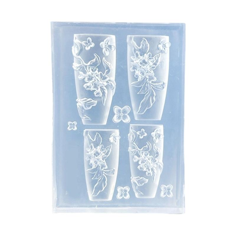 Flexible Silicone Crafting Mould With 3D Embossed Pattern For Nail Art Accessories And Resin Jewelry