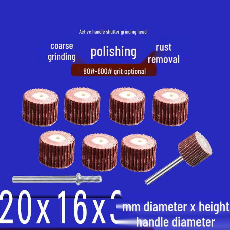 

3MM Shank Flap Grinding Head 20MMx16MM Sandpaper Polishing Wheel 3mm Shank * 20mm