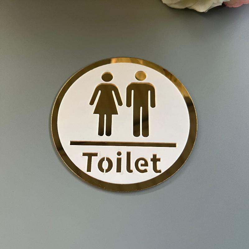 Segnale WC 3D Acrilico Uomo Donna Bagno Adesivo Murale Autoadesivo Decorazione Fai da Te Per Ufficio Attività Commerciale Hotel Caffetteria Porta Pubblica