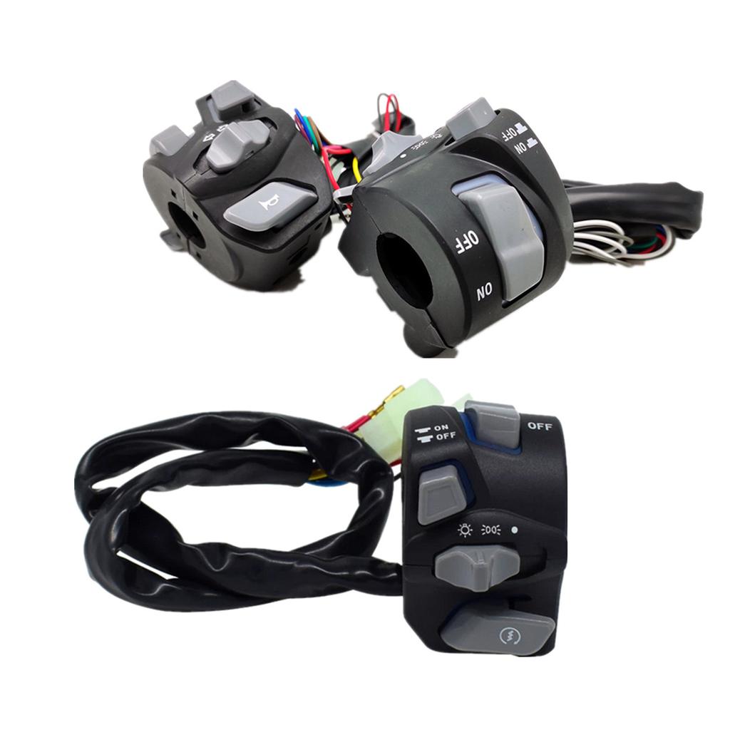 Pair 7/8" Motorcycle Handlebar Switch Assembly Indicator Start Button w/ Light