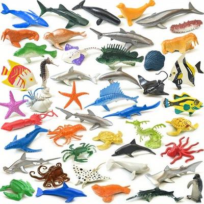 24 szt./12 szt. Zestaw zwierząt morskich z PVC: Mini Lalka Życia Morskiego Realistyczne Figurki Oceaniczne Prezent Świąteczny Lew Morski Rekin Żółw Konik Morski Wieloryb