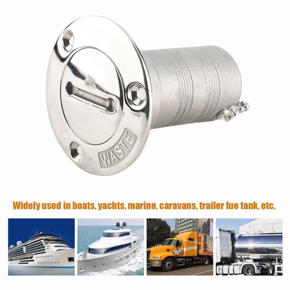 316 Stainless Steel Fuel Tank Filler 1.5inch Deck Filler Gas Fuel Cap Marine Deck Fill  Boat Use