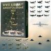 Aircraft Calendar Advent 24 Days Christmas Countdown Calendar with 24 Warbirds Pendant Acrylic Decorative Charm for December