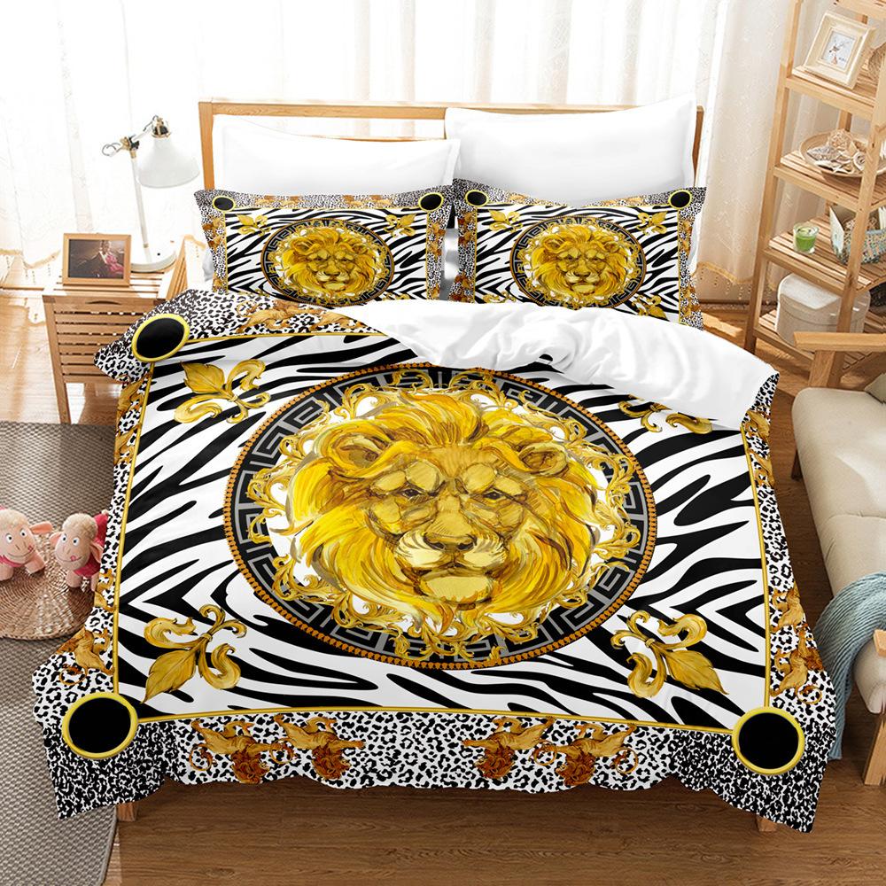 Lion Pattern 3D Three-Piece Set, Digital Printing Three-Piece Set