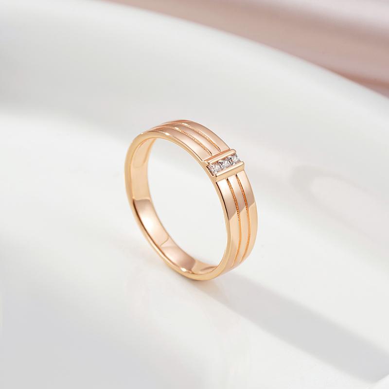 Kinel Glossy Vintage Men's Ring Cubic Zirconia Setting Fashion Jewelry