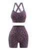 TK High Waist Seamless Yoga Set: Stretchy Three-Quarter Shorts & Sexy Bra with Chest Pads for Women