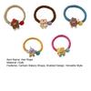 5Pcs Hair Rope Cartoon Bakery Snack Resin Charm Hair Ties High Elasticity