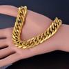 12mm Mesh Gold Plated Stainless Steel Curb Cuban Link Chain Bracelet Jewelry Gold Chain Chain Bracelet Chain Line