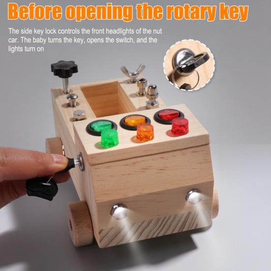 Wooden Car Screwdriver Board Set Fine Motor Skills Kids Educational Busy Truck Sensory Toy Toddlers Preschool Activity Learning Toy