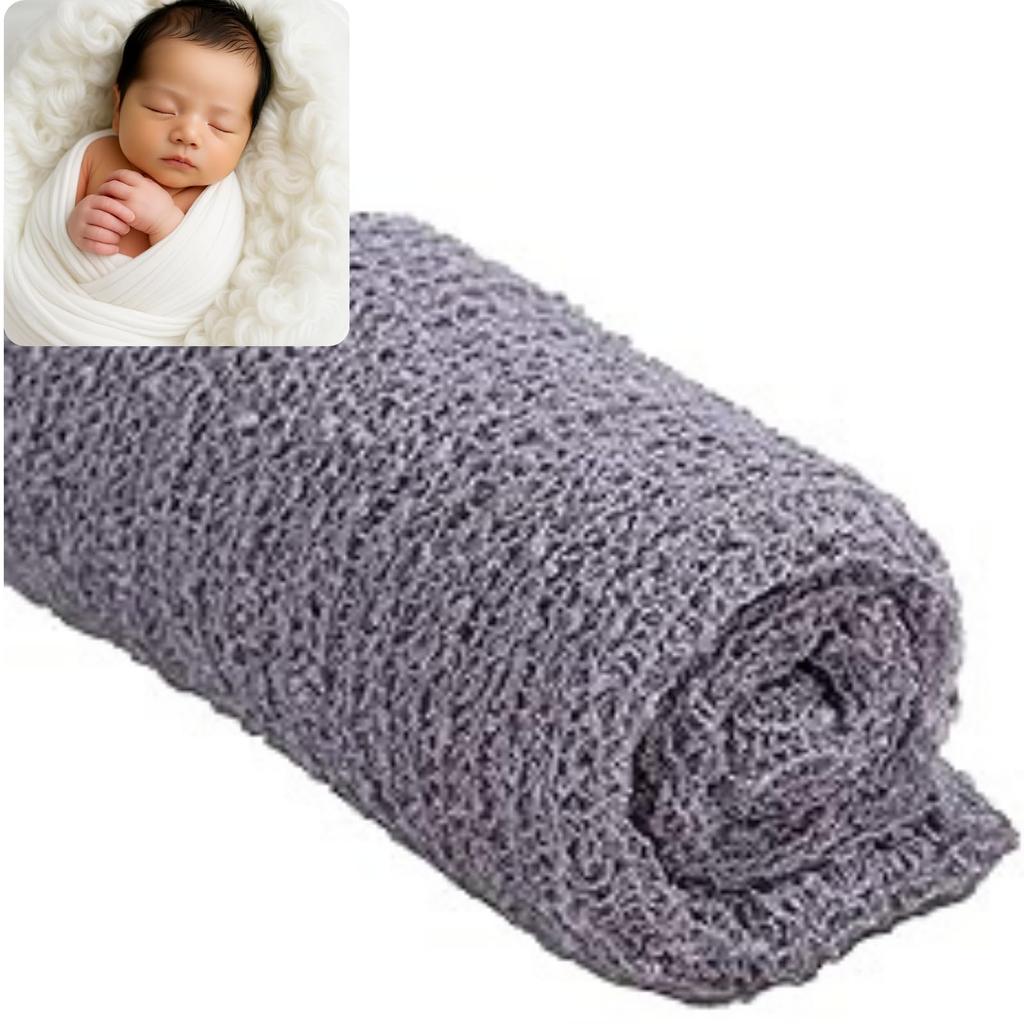 Mo Moon Newborn Photo Gray Stretchable Swaddle for Newborn Baby Baby Blanket Photography, Wrap,